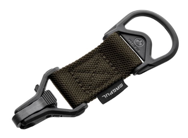 Picture of Magpul MAG516-RGR MS1/MS3 Sling Adapter made of Steel with Ranger Green Melonite Finish, Polymer Hardware, Nylon 1.25" Webbing & Two to One-Point Design for AR-15, M4 & M16