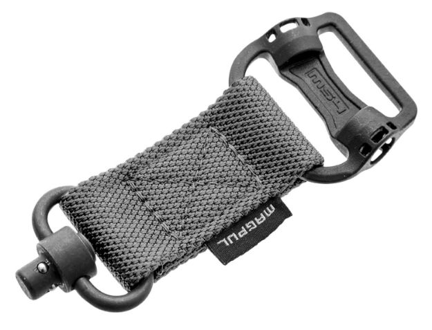 Picture of Magpul MAG519-GRY MS1/MS4 Sling Adapter made of Steel with Maganese Phosphate Stealth Gray Finish, Polymer Hardware, Nylon 1.25" Webbing & Two to One-Point Design for AR-15, M4, M16, AK-Platform & AKM