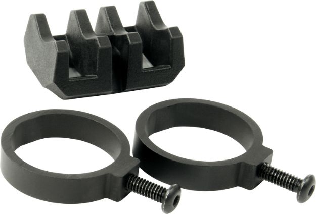 Picture of Magpul MAG614-BLK Light Mount V-Block and Rings  Black Anodized Aluminum/Polymer