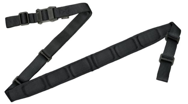 Picture of Magpul MAG545-BLK MS1 Sling 1.25"-1.88" W x 48"- 60" L Padded Two-Point Black Nylon Webbing for Rifle