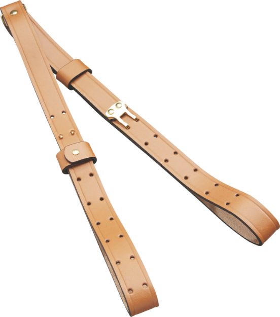 Picture of Butler Creek 26112 Military Carry Strap Brown Leather 44" OAL 1" Wide Two-Piece Design for Rifles