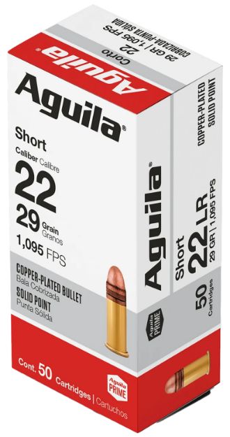 Picture of Aguila 1B220328 Super Extra Rimfire 22LR 40gr Copper Plated Solid Point 50 Per Box/40 Case