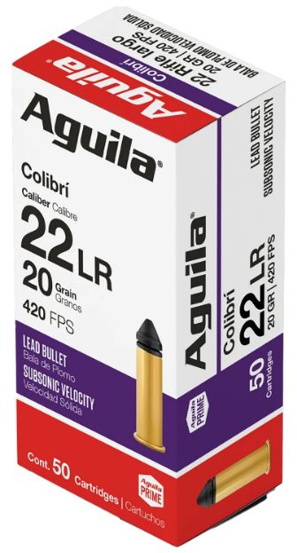 Picture of Aguila 1B220337 Colibri Rimfire 22LR 20gr Lead 50 Per Box/20 Case