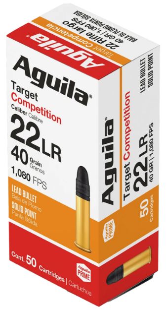 Picture of Aguila 1B220514 Competition  22LR 40gr Lead Solid Point 50 Per Box/20 Case