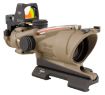 Picture of Trijicon 100553 ACOG ECOS Combo Flat Dark Earth 4x32mm Illuminated Red Crosshair .223 BDC Reticle