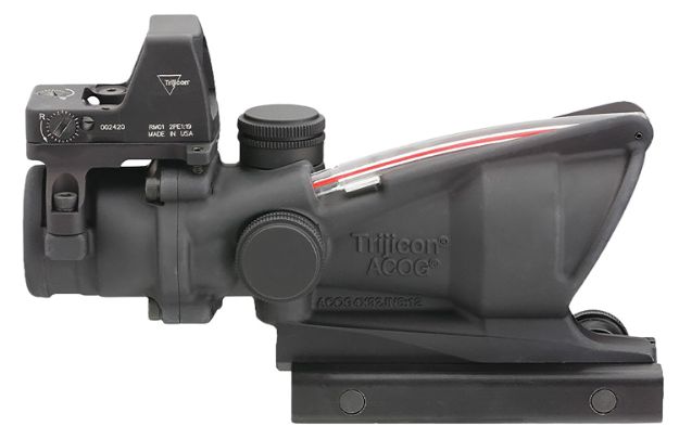 Picture of Trijicon 100549 ACOG Combo Matte Black 4x32mm Illuminated Red Chevron .223/5.56 BDC Reticle