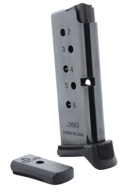 Picture of DuraMag 6X38141205RCPD Replacement  Black Detachable 6rd 380 ACP for Ruger LCP/LCP II