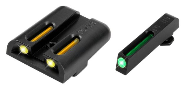 Picture of TruGlo TG131GT1Y TFO  Green/Tritium/Fiber Optic Front Sight-Yellow/Tritium/Fiber Optic Rear Sight Glock 17/17L/19