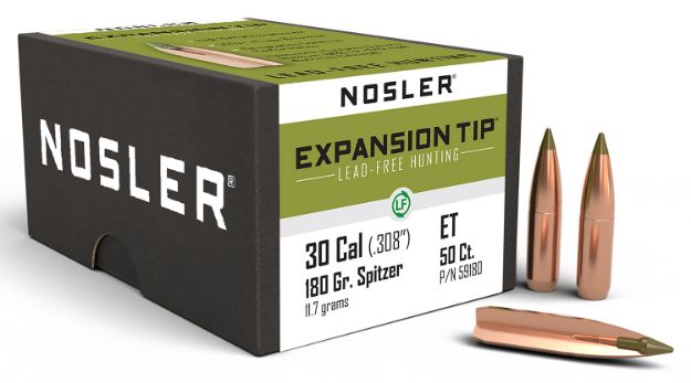 Picture of Nosler 59180 E-Tip  30Cal 180gr Spitzer 50/Box