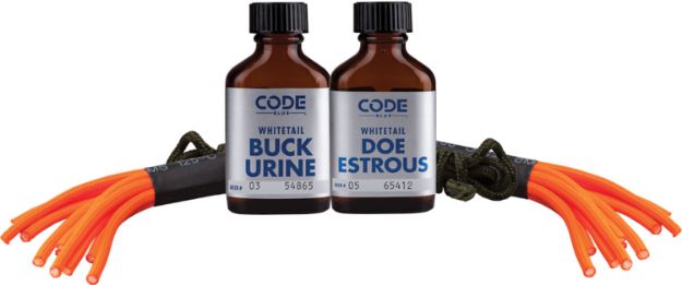 Picture of Code Blue OA1074 Double Drag Combo  Deer Attractant Doe In Estrus/Buck Urine 1 oz Bottles