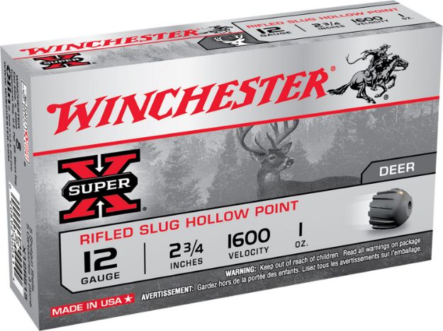 Picture of Winchester Ammo X12RS15 Super X  12Gauge 2.75" 1oz Rifled Slug Shot 5 Per Box/50 Case