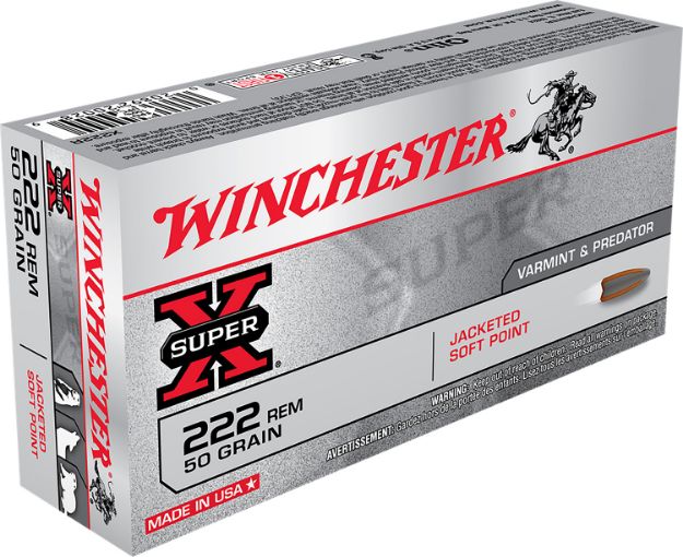 Picture of Winchester Ammo X222R Super X  222Rem 50gr Jacketed Soft Point 20 Per Box/10 Case