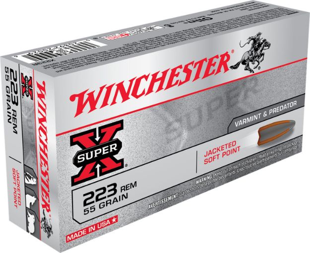 Picture of Winchester Ammo X223R Super X  223Rem 55gr Jacketed Soft Point 20 Per Box/10 Case