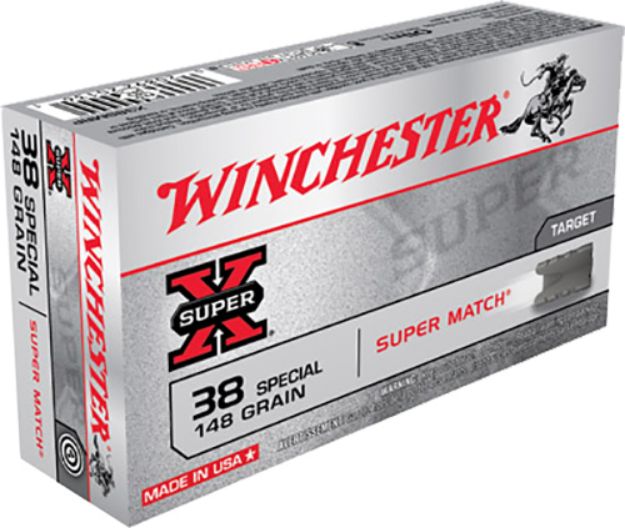 Picture of Winchester Ammo X38SMRP Super X  38Special 148gr Super Match Lead Semi Wadcutter 50 Per Box/10 Case