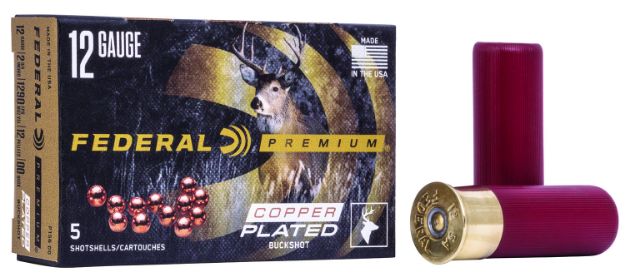 Picture of Federal P15600 Premium Magnum 12Gauge 2.75" 12Pellets 1 1/2oz 00BuckShot 5 Per Box/50 Case