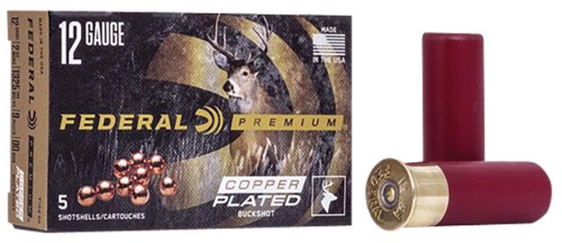 Picture of Federal P15400 Premium Magnum 12Gauge 2.75" 9Pellets 1 1/8oz 00BuckShot 5 Per Box/50 Case