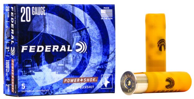 Picture of Federal F2072B Power-Shok Magnum 20Gauge 3" 18Pellets 1 1/4oz 2BuckShot 5 Per Box/50 Case