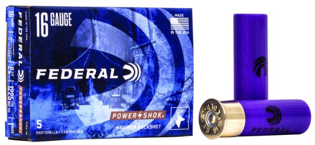 Picture of Federal F1641B Power-Shok Magnum 16Gauge 2.75" 12Pellets 1 3/16oz 1BuckShot 5 Per Box/50 Case