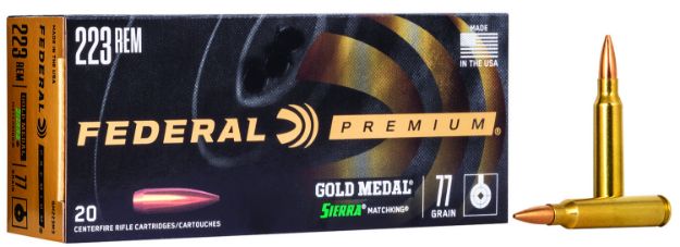 Picture of Federal GM223M3 Premium Gold Medal 223Rem 77gr Sierra MatchKing BTHP 20 Per Box/10 Case