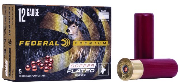 Picture of Federal P158000 Premium Magnum 12Gauge 3" 10Pellets 000BuckShot 5 Per Box/50 Case