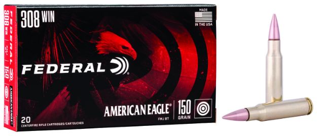 Picture of Federal AE308D American Eagle Rifle 308Win 150gr Full Metal Jacket Boat Tail 20 Per Box/25 Case