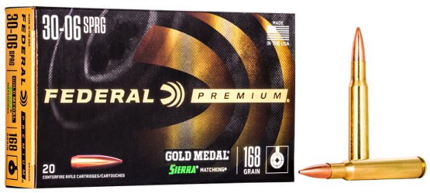 Picture of Federal GM3006M Premium Gold Medal 30-06Springfield 168gr Sierra MatchKing BTHP 20 Per Box/10 Case