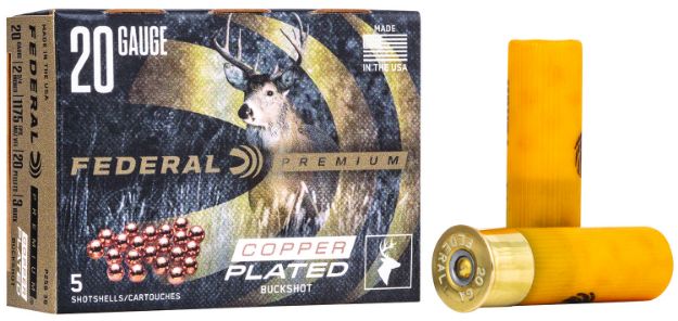 Picture of Federal P2563B Premium Magnum 20Gauge 2.75" 20Pellets 1 1/8oz 3BuckShot 5 Per Box/50 Case