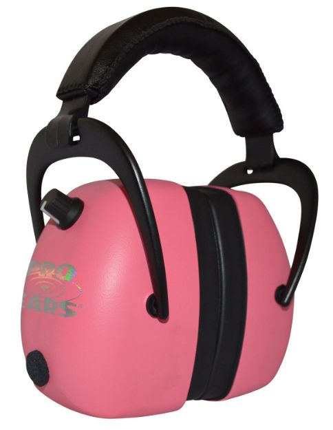 Picture of Pro Ears PEG2RMP Gold II 30 Electronic Muff 30 dB Over the Head Pink/Black Adult 1 Pair