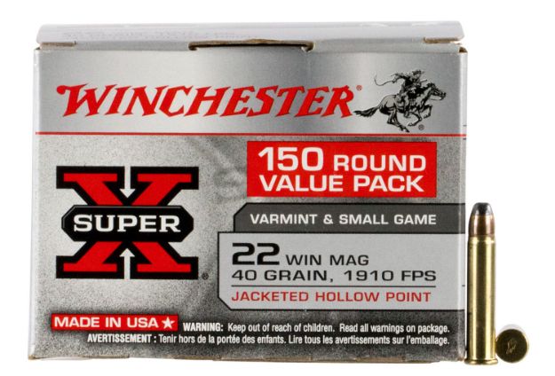 Picture of Winchester Ammo X22MH150 Super X Value Pack 22WMR 40gr Jacketed Hollow Point 150 Per Box/10 Case