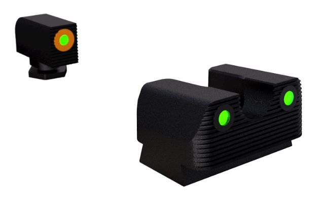 Picture of Rival Arms RA1A231G Night Sights for G17/G19  Green Tritium Orange Outline Front Sight-Green Tritium Black Outline Rear Sight