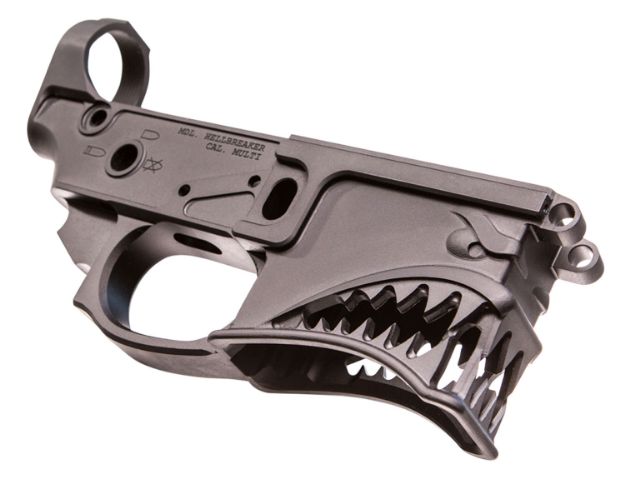 Picture of Sharps Bros SBLR01 Hellbreaker Stripped Lower Multi-Caliber Black Anodized Finish 7075-T6 Aluminum Material Compatible w/Mil-Spec AR-15 Internal Parts