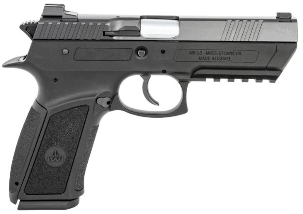 Picture of IWI US J941PL9-II Jericho 941 Enhanced 9mm Luger Caliber with 4.40" Barrel, 16+1 Capacity, Overall Black Finish, Picatinny Rail Frame, Serrated Steel Slide & Polymer Grip