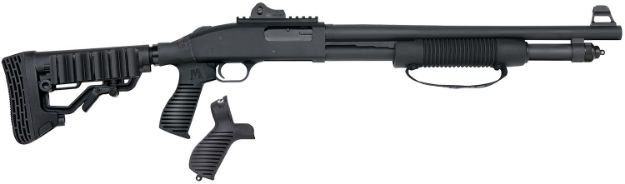 Picture of Mossberg 50696 590 Tactical SPX 12 Gauge 3" 6+1 18.50" Cylinder Bore Barrel Matte Blued Rec Black FLEX 6 Position Stock Includes FLEX Pistol Grip & FO, Ghost Ring Sights