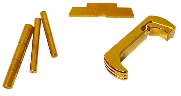 Picture of Cross Armory CRG5OKGD 3 Piece Kit  Extended Compatible w/ Glock 17/19/26/34 Gen5 Gold Anodized Steel/Aluminum