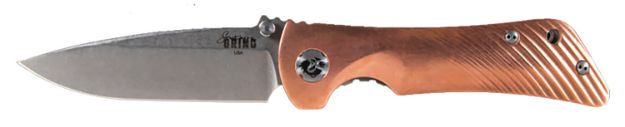 Picture of Southern Grind SG06030014 Spider Monkey  3.25" Folding Drop Point Plain Satin S35VN SS Blade, Titanium/Copper Handle, Includes Pocket Clip