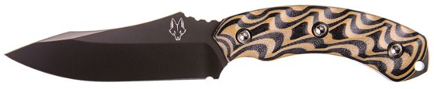 Picture of Southern Grind SG0507020601 Jackal  4.75" Fixed Drop Point Plain Black PVD 8670 Steel Blade, 4.50" Black/Tan G10 3D Milled Handle, Includes Sheath