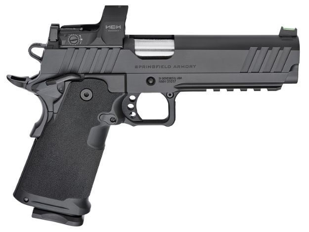 Picture of Springfield Armory PH9119AOSD Prodigy  9mm Luger 20+1/17+1 5", Black Carbon Steel, Serrated with Optics Cut Slide, Polymer Grip, Fiber Optic Sight, Hex Dragonfly Red Dot