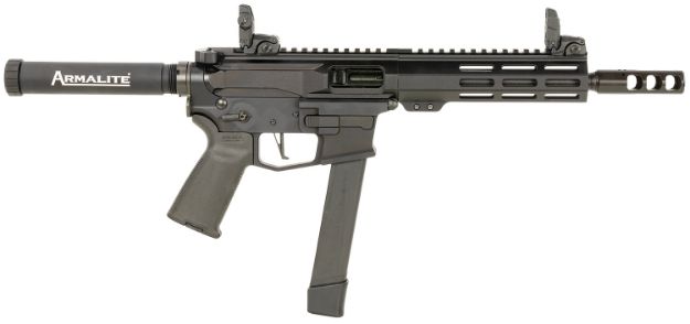 Picture of ArmaLite M15PDW40 M-15 PDW 40 S&W 31+1 8.50", Black, Buffer Tube (No Brace), Muzzle Brake, Magpul Furniture, MOE+ Grip, MBUS Sights (Glock Mag Compatible)