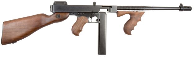 Picture of Thompson T114 1927A-1 Deluxe 45 ACP Caliber with 16.50" Barrel, 20+1 Capacity (Stick), Blued Metal Finish, American Walnut Stock Wood Grip Fixed Compensator Right Hand