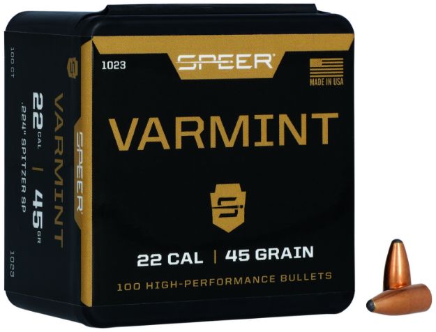 Picture of Speer 1023 Varmint  22Cal 45gr Jacketed Soft Point 100 Per Box/5 Case