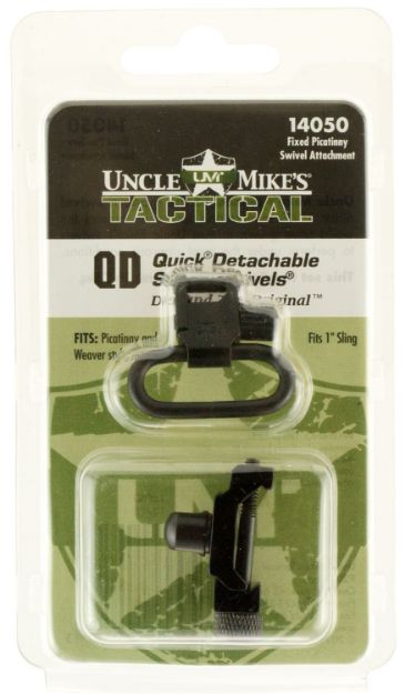 Picture of Uncle Mike's 14050 Super Swivel  Quick Detach w/Fixed Picatinny Swivel Attachment Blued 1" Loop