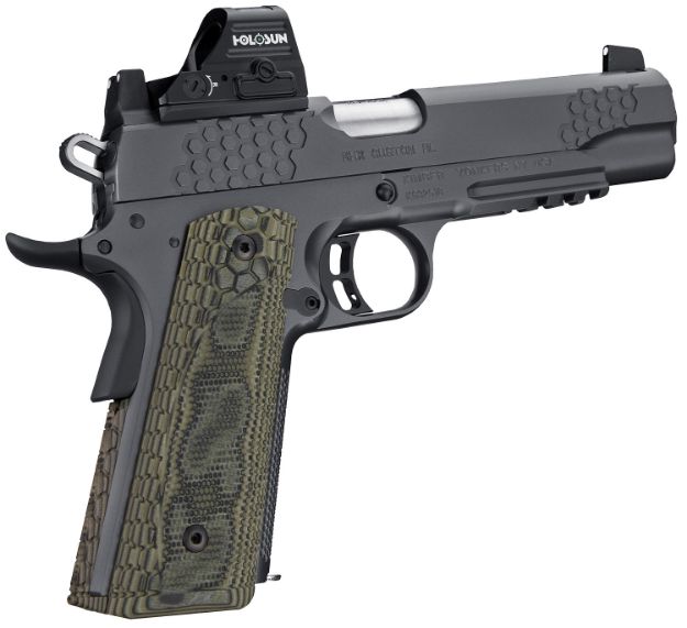 Picture of Kimber Mfg.,inc 3000436 KHX Custom (RL) 45 ACP 8+1 5" Front Serrations Stainless Steel Slide Gray KimPro II G-10 Grip