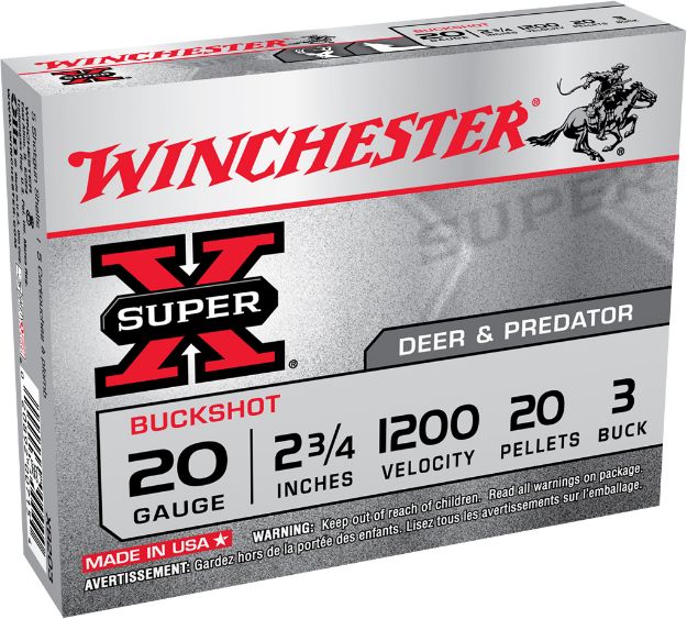 Picture of Winchester Ammo XB203VP Super X  20Gauge 2.75" 20Pellets 3Buck Shot 15 Per Box/10 Case *Value Pack