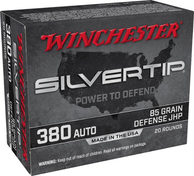 Picture of Winchester Ammo W380ST Silvertip  380ACP 85gr Silvertip Jacket Hollow Point 20 Per Box/10 Case