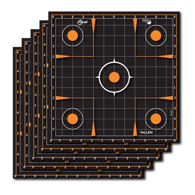 Picture of EZ-Aim 15314 Splash Reactive  Self-Adhesive Paper Black/Orange 12" Sight-In Grid 5 Pack