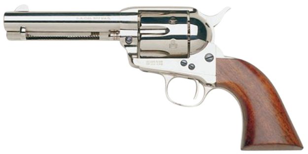 Picture of Taylors & Company 555124 1873 Cattleman 357 Mag Caliber with 4.75" Barrel, 6rd Capacity Cylinder, Overall Nickel-Plated Finish Steel & Walnut Grip