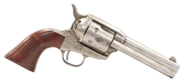 Picture of Taylors & Company 555111 1873 Cattleman 45 Colt (LC) Caliber with 4.75" Barrel, 6rd Capacity Cylinder, Overall Antique Finish Steel & Walnut Grip