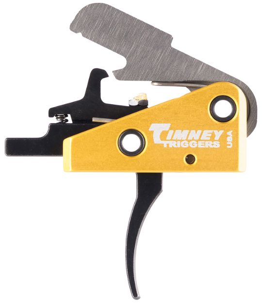 Picture of Timney Triggers 667S Competition Trigger  Single-Stage Curved Trigger with 3 lbs Draw Weight & Black/Gold Finish for AR-15