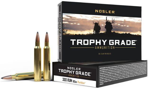 Picture of Nosler 60064 Trophy Grade  300RUM 165gr Nosler Spitzer Partition 20 Per Box/10 Case