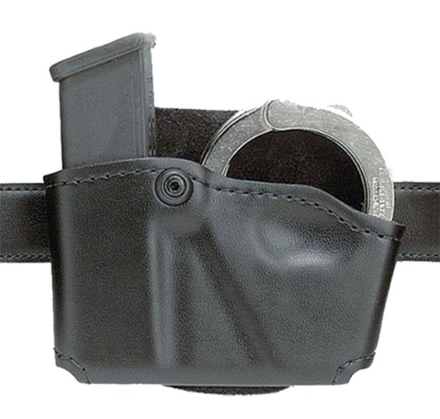 Picture of Safariland 5738321 Cuff/Magazine Pouch Compatible w/Beretta 8045F Belt Clip Mount Black Leather